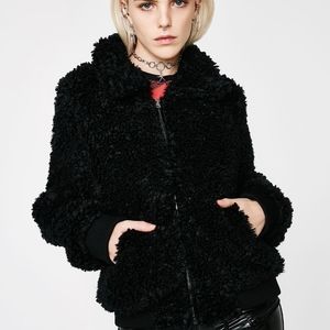 Dolls Kill Onyx Teddy Jacket